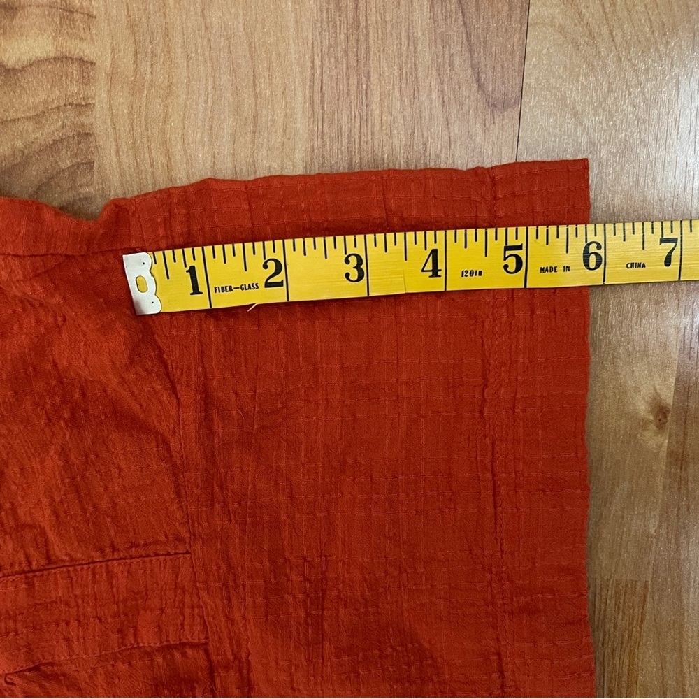EUC Madewell Rust Square Neck Cotton Blouse Windowpane Textured sz Small - Picture 6 of 9